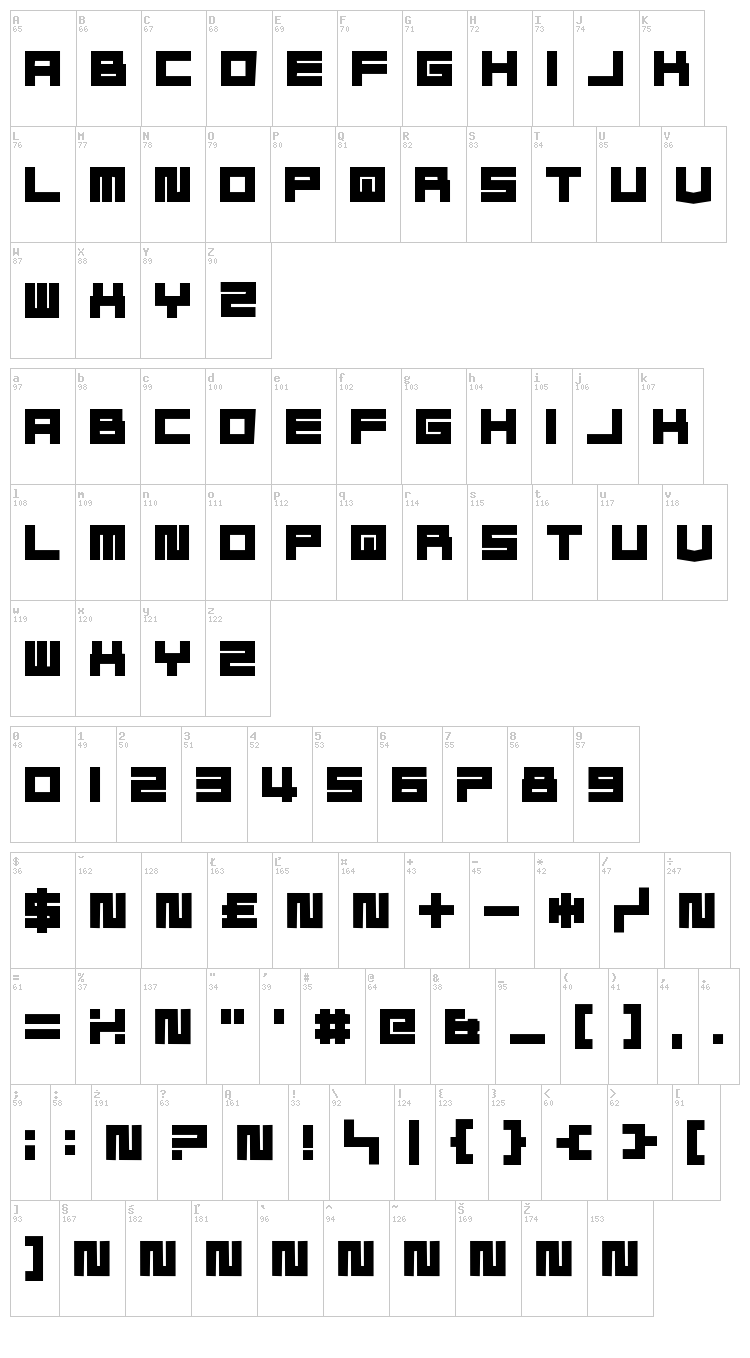 Don't Waste That Napkin font map